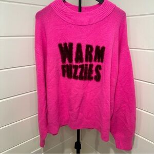 a new day “Warm Fuzzies” Hot Pink Crewneck Sweater. Size: XL Women’s